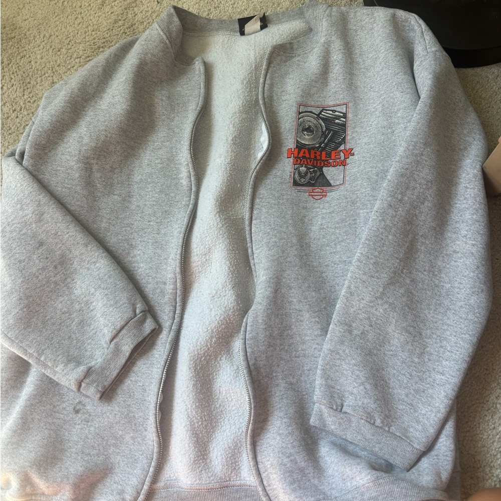 Harley-Davidson Light Gray Zip-Up Jacket
